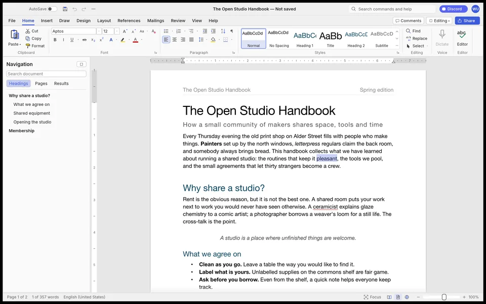 WordCraft preview from its README